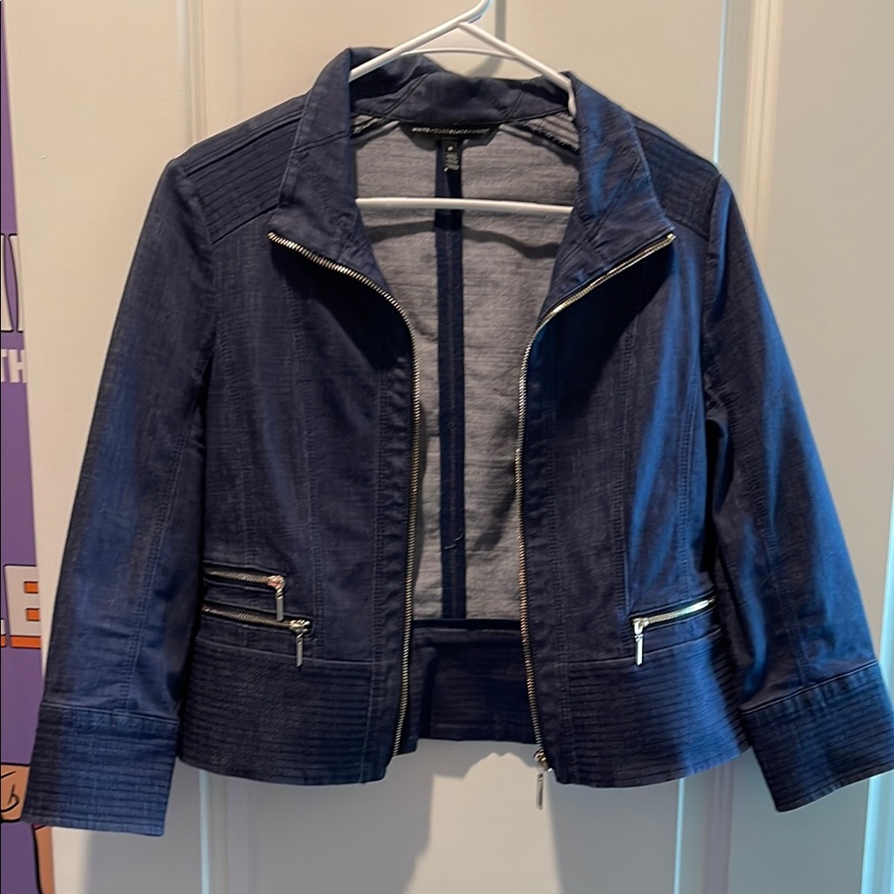 White House Black Market Women's Navy Jacket
